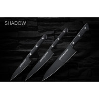 Набор из 3 ножей "Samura SHADOW" с покрытием Black-coating (11,23, 85)