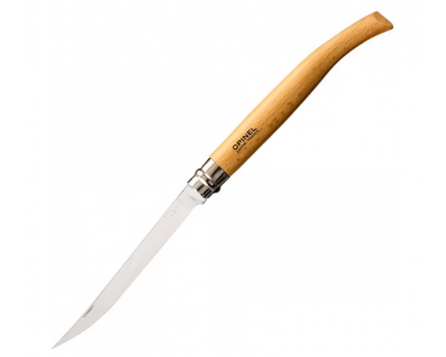 Нож филейный OPINEL №15, нержавеющая сталь, рукоять из дерева бука
